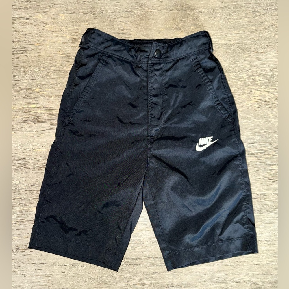 Nike Boys Black Athletic Shorts with Logo